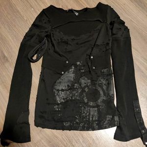 lip service bio-threat II fallout shelter sweater top!